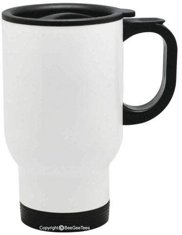 Customizable Travel Mug 14 oz Stainless Steel - White