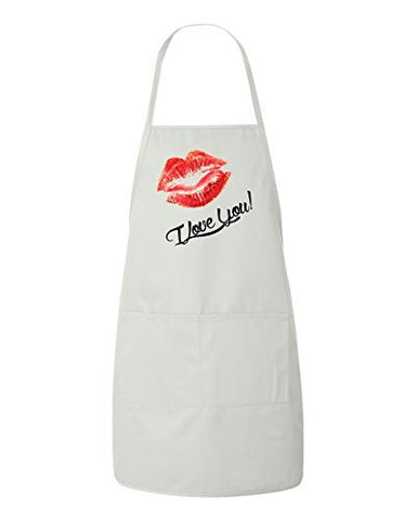 I Love You Lips Valentines Day Gift Apron by BeeGeeTees