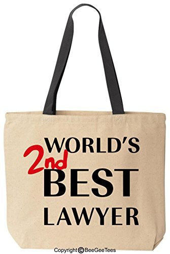 World's 2nd Best Lawyer Better Call Saul Goodman Funny Cotton Canvas Tote Breaking Bad Bag Reusable by BeeGeeTees®