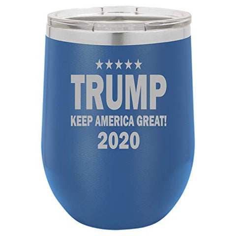 Keep America Great 2020 Funny Wine Tumbler Laser Engraved Insulated Unbreakable Stemless Cup With Lid