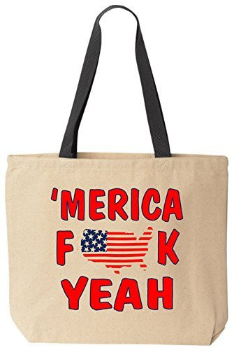 USA - 'Merica F*ck Yeah - Patriotic Tote Bag - Reusable by BeeGeeTees 00819