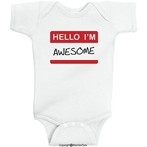 The Awesome Baby Series Funny One Piece Romper Bodysuit by BeeGeeTees® (Unisex-Baby)