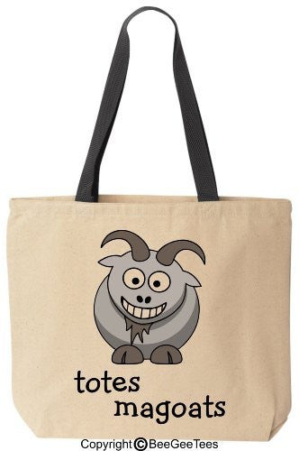 totes magoats - Funny Canvas Tote Bag Black Handle - Reusable by BeeGeeTees