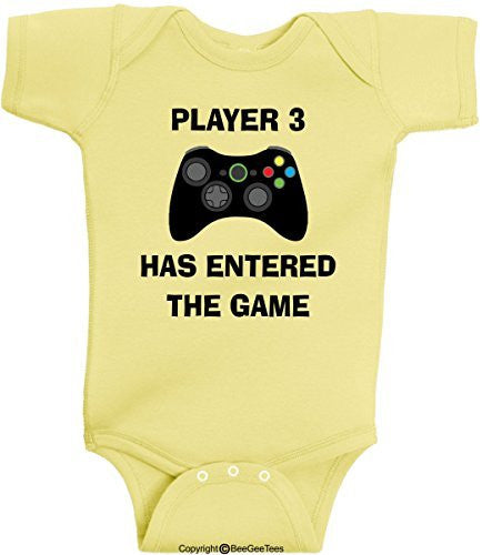 Player 3 Has Entered The Game Funny Baby One Piece by BeeGeeTees (Boys and Girls)