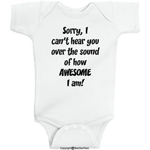 The Awesome Baby Series Funny One Piece Romper Bodysuit by BeeGeeTees® (Unisex-Baby)