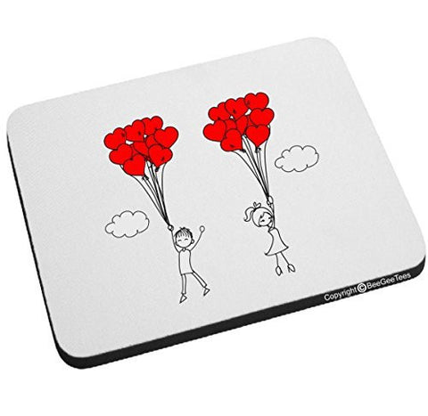 Up Up And Away In Love Mouse Pad Valentines Day Birthday Gift by BeeGeeTees