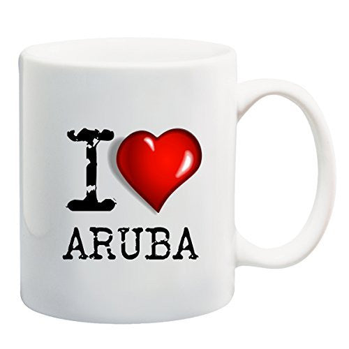 I Love Aruba Coffee Mug or Tea Cup Eagle Beach La Cabana by BeeGeeTees