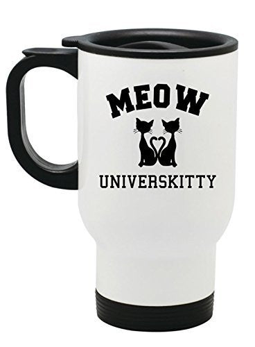 "MEOW Universkitty" Cat Lovers Travel Mug - 14 oz Stainless Steel by BeeGeeTees®