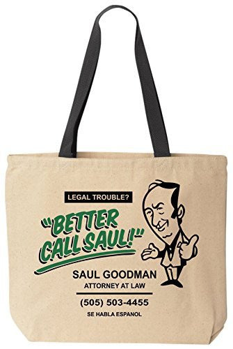 Better Call Saul Goodman Funny Lawyer Cotton Canvas Tote Breaking Bad Bag Reusable by BeeGeeTees