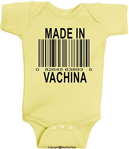 Made In Vachina Funny Baby One Piece Humorous Shower Gift by BeeGeeTees® (Unisex-Baby)