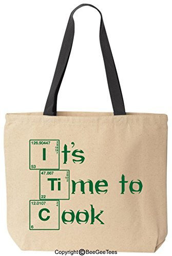 It's Time To Cook Breaking Bad Funny Canvas Tote Reusable Bag by BeeGeeTees