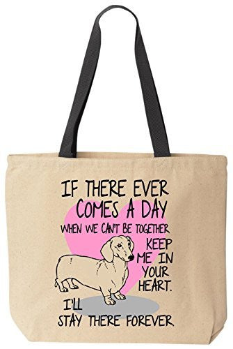 Dachshund Tote If There Ever Comes A Day Cotton Canvas Bag for Grandma's Kitty Rescue