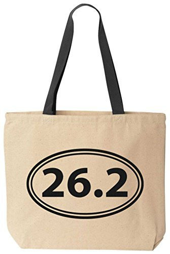 26.2 Full Marathon - Reusabe Tote Bag Black Handle by BeeGeeTees