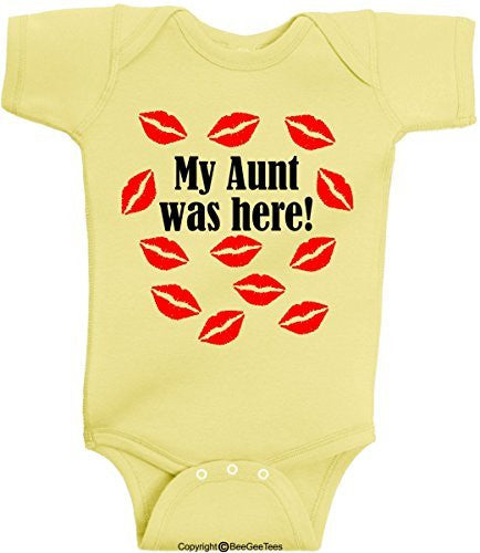 My Aunt Was Here with Lots of Kisses Romper Funny One Piece by BeeGeeTees®