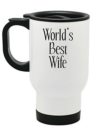 BeeGeeTees® "World's Best Wife" Travel Mug - 14 oz Stainless Steel To Go Cup