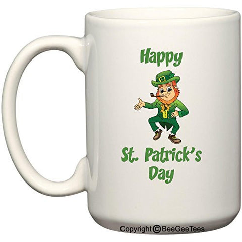 Happy St Patrick's Day Leprechaun Funny Coffee Mug Gift by BeeGeeTees®