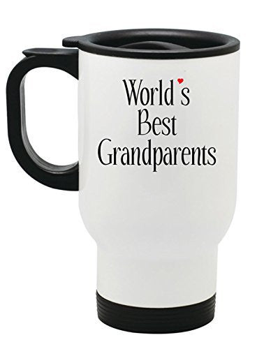 World's Best Grandparents Stainless Steel Travel Mug by BeeGeeTees® (14 oz)