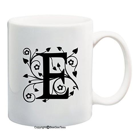 Monogrammed Alphabet Mugs in 11 oz and 15 oz Cups by BeeGeeTees