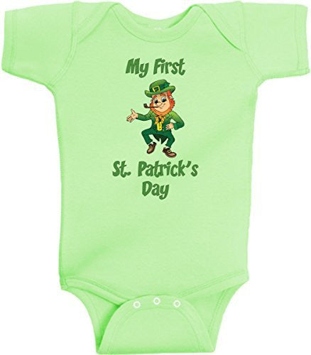 My First St Patrick's Day Funny Leprechaun Romper One Piece by BeeGeeTees