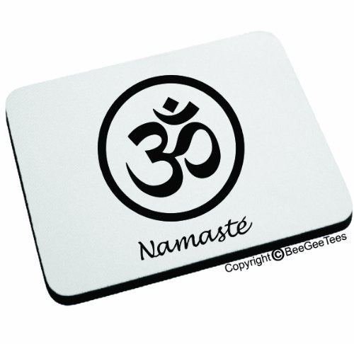 NAMASTE Mouse Pad. Happy Birthday Yoga Gift by BeeGeeTees 06439