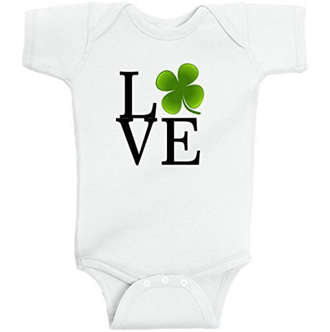 Love Clover St Patrick's Day Irish Leprechaun Romper One Piece by BeeGeeTees®