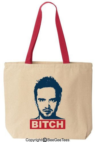 BITCH - Funny Jesse Cotton Canvas Tote Breaking Bad Bag - Reusable by BeeGeeTees 01132