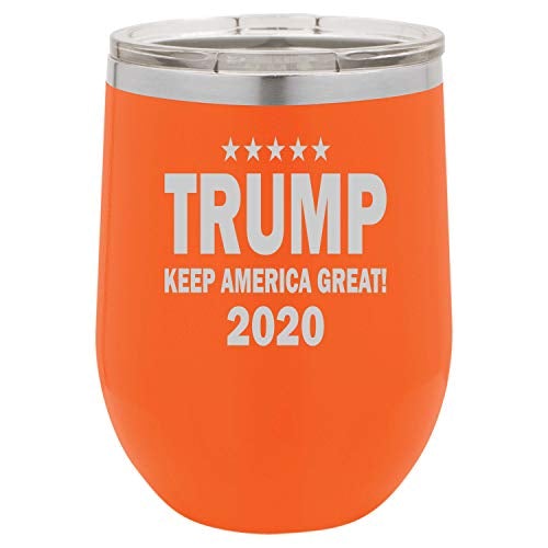 Keep America Great 2020 Funny Wine Tumbler Laser Engraved Insulated Unbreakable Stemless Cup With Lid