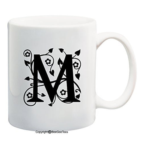 Monogrammed Alphabet Mugs in 11 oz and 15 oz Cups by BeeGeeTees