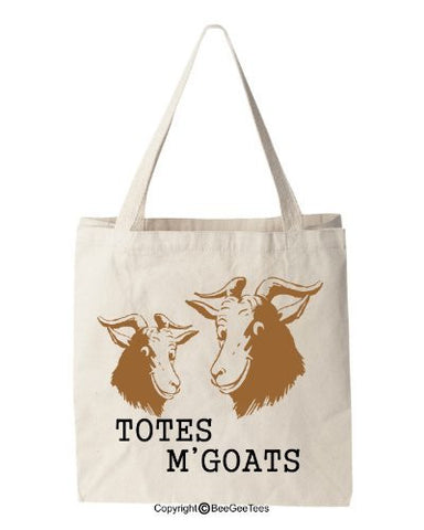 Totes M'Goats - Funny Cotton Canvas Tote Bag - Reusable by BeeGeeTees 00941