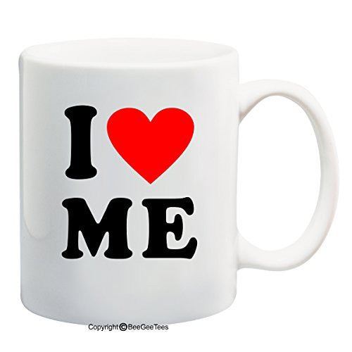 I love Me Heart Coffee Mug Valentines Day Gift by BeeGeeTees® (11 oz)