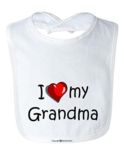 BeeGeeTees I Love My Grandma Cute Baby Bib