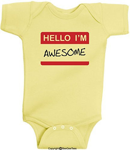 The Awesome Baby Series Funny One Piece Romper Bodysuit by BeeGeeTees® (Unisex-Baby)