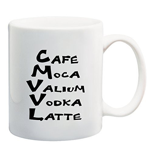 Cafe Mocha Valium - Funny Coffee or Tea Cup 11 / 15 oz Mug by BeeGeeTees 00889