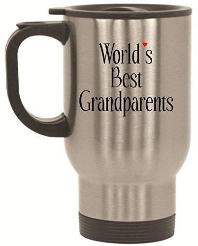 World's Best Grandparents Stainless Steel Travel Mug by BeeGeeTees® (14 oz)