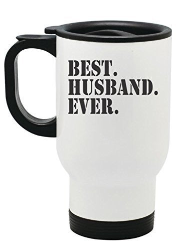 "Best Husband Ever" Stainless Steel Valentines Day Gift Travel Mug by BeeGeeTees® (14 oz)