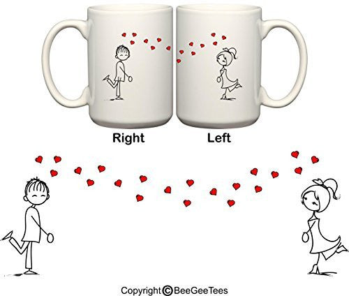 Crazy In Love His & Hers Coffee Mugs Valentines Day Gift by BeeGeeTees® (2 - 15 oz)