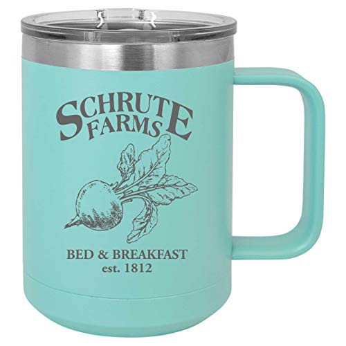 Beet Farms Office 15 oz Funny Insulated Coffee Mug Laser Engraved Unbreakable Cup With Slider Lid Multiple Colors