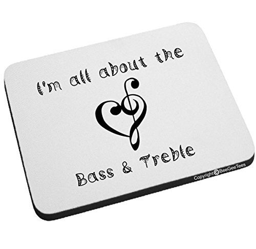 I'm All About The Bass & Treble Heart Mouse Pad by BeeGeeTees®