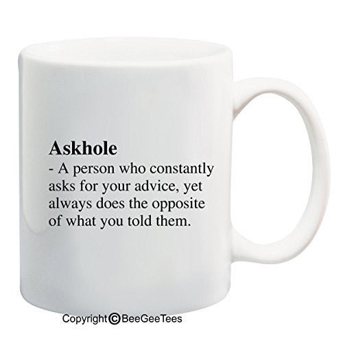 ASKHOLE Funny Coffee Mug by BeeGeeTees®