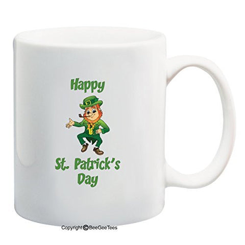 Happy St Patrick's Day Leprechaun Funny Coffee Mug Gift by BeeGeeTees®