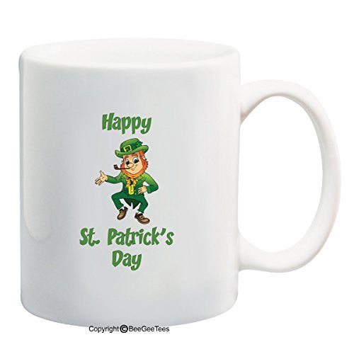 Happy St Patrick's Day Leprechaun Funny Coffee Mug Gift by BeeGeeTees®