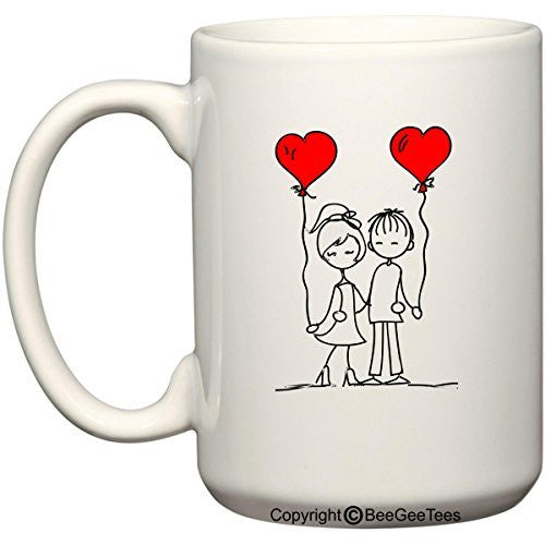 Friends In Love Mug Valentines Day Gift by BeeGeeTees® (15 oz)