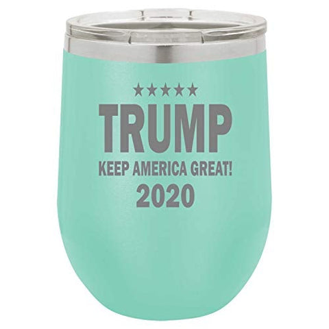 Keep America Great 2020 Funny Wine Tumbler Laser Engraved Insulated Unbreakable Stemless Cup With Lid