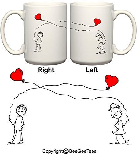 Entangled Hearts In Love His & Hers Valentines Day Coffee Mugs by BeeGeeTees®