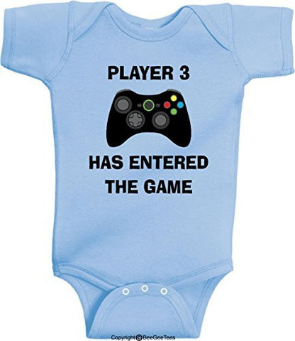 Player 3 Has Entered The Game Funny Baby One Piece by BeeGeeTees (Boys and Girls)