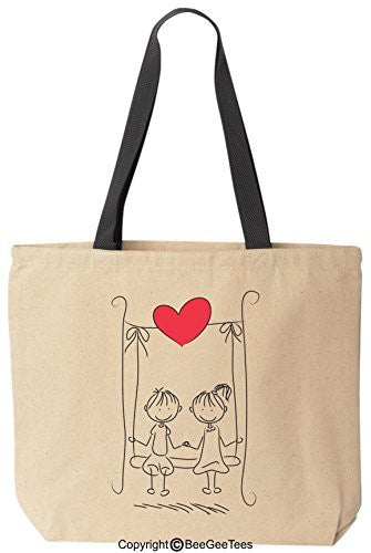 "Swinging In Love" Tote - Valentines Day Gift or Wedding Gift by BeeGeeTees®