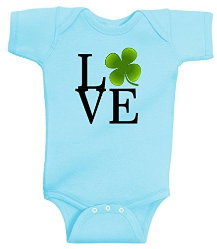 Love Clover St Patrick's Day Irish Leprechaun Romper One Piece by BeeGeeTees®