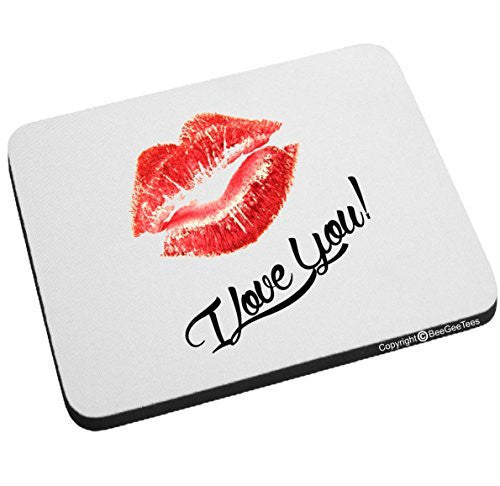 I Love You Lips Mouse Pad Valentines Day Birthday Gift by BeeGeeTees