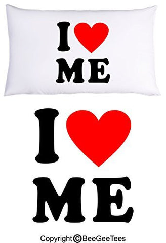 I Love Me Heart Pillowcase Valentines Day Birthday Gift by BeeGeeTees® (1 Queen Pillowcase)