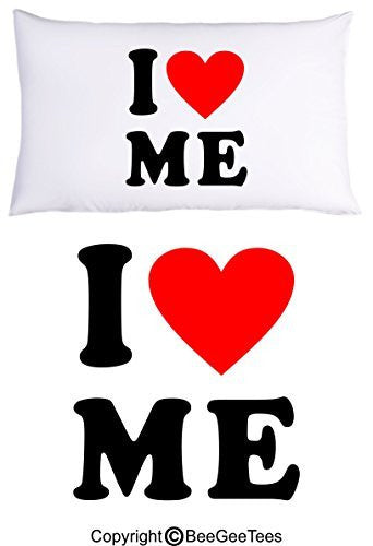 I Love Me Heart Pillowcase Valentines Day Birthday Gift by BeeGeeTees® (1 Queen Pillowcase)